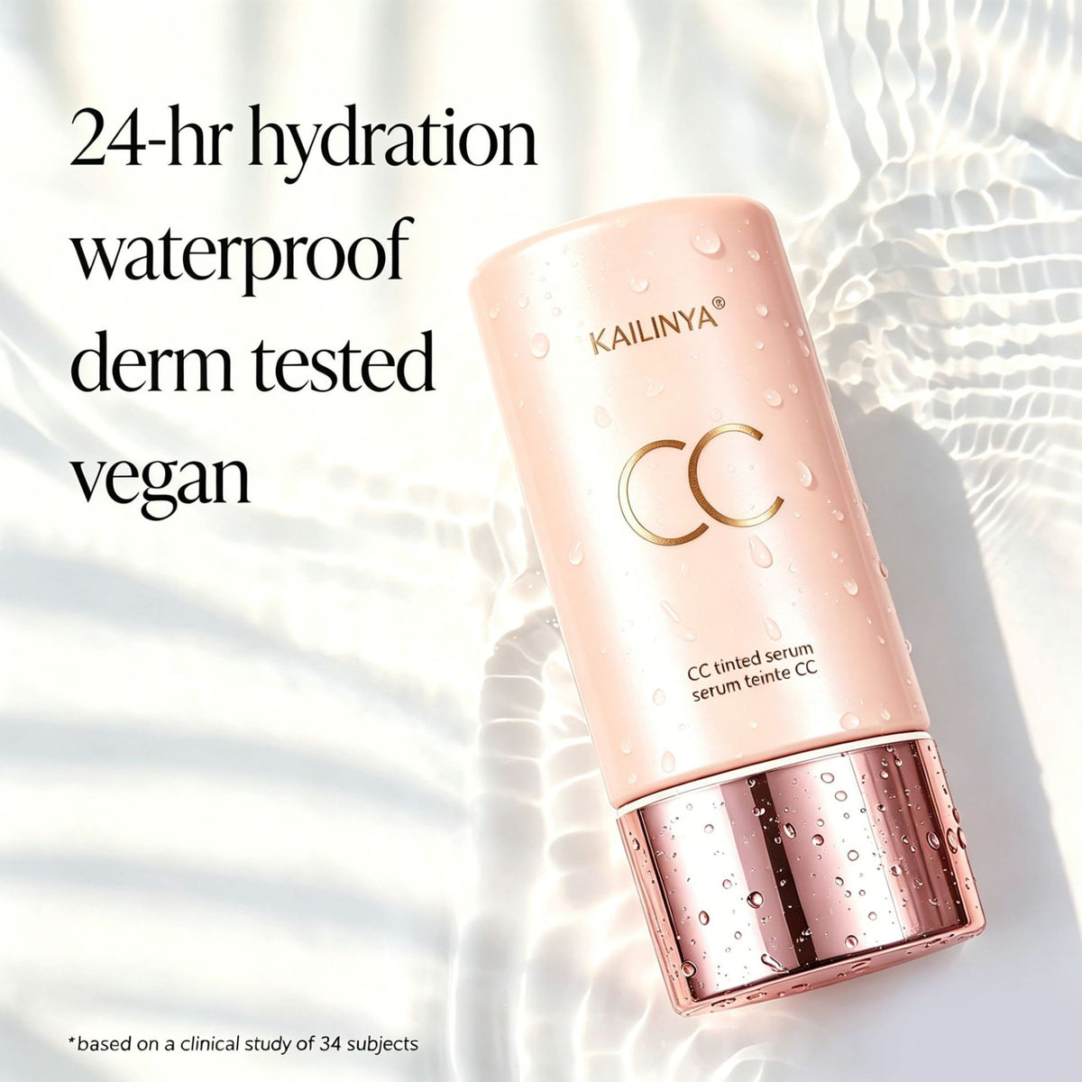 Color Changing Foundation Liquid, Lightweight Concealer CC Color Adjusting Serum, Waterproof Sweatproof Long Lasting Non-smudging Foundation