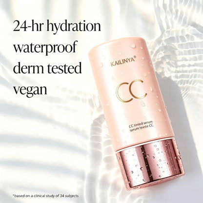 Color Changing Foundation Liquid, Lightweight Concealer CC Color Adjusting Serum, Waterproof Sweatproof Long Lasting Non-smudging Foundation