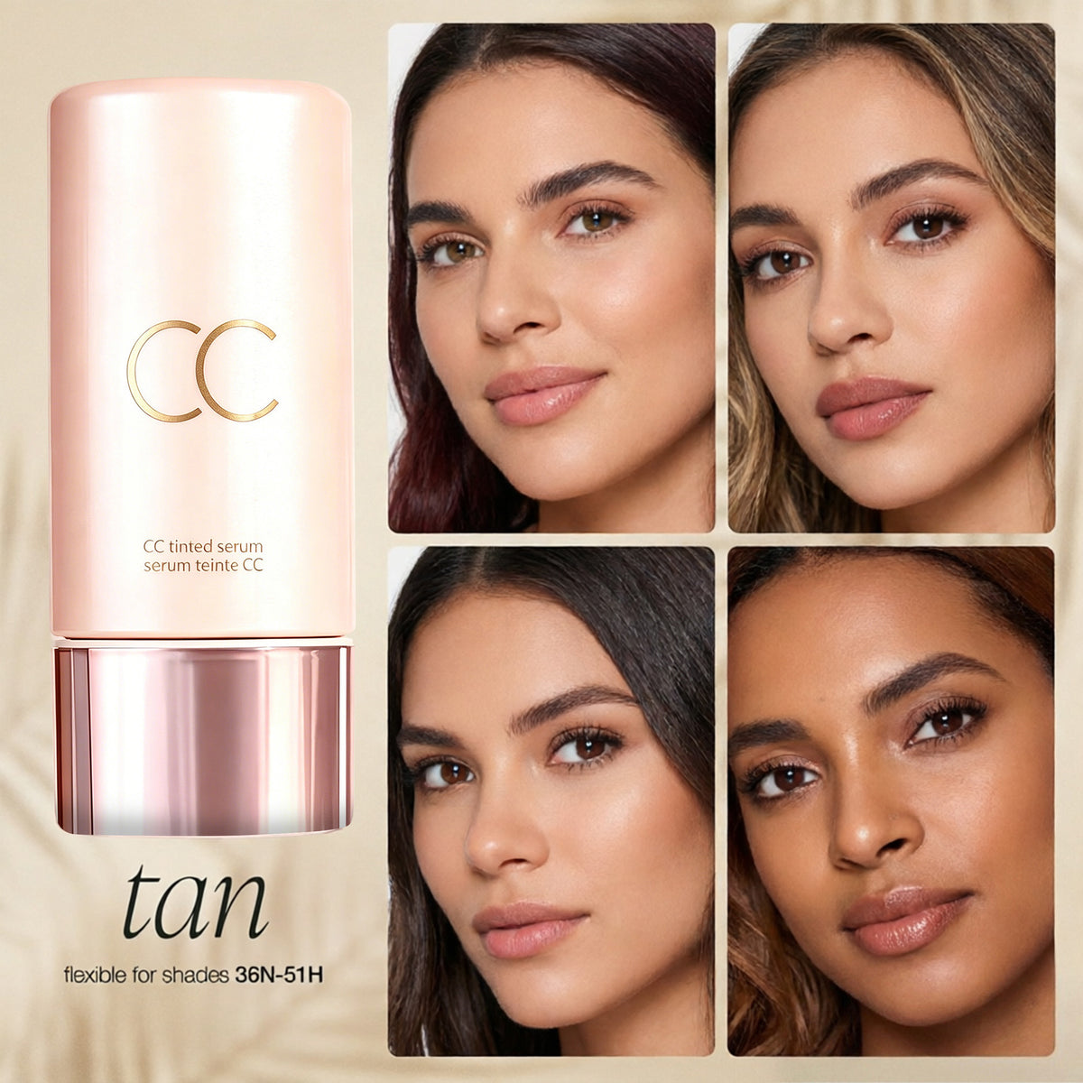 Color Changing Foundation Liquid, Lightweight Concealer CC Color Adjusting Serum, Waterproof Sweatproof Long Lasting Non-smudging Foundation