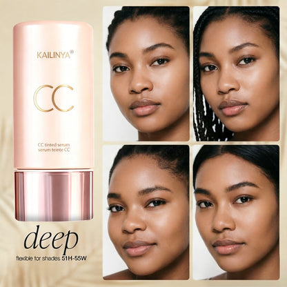 Color Changing Foundation Liquid, Lightweight Concealer CC Color Adjusting Serum, Waterproof Sweatproof Long Lasting Non-smudging Foundation
