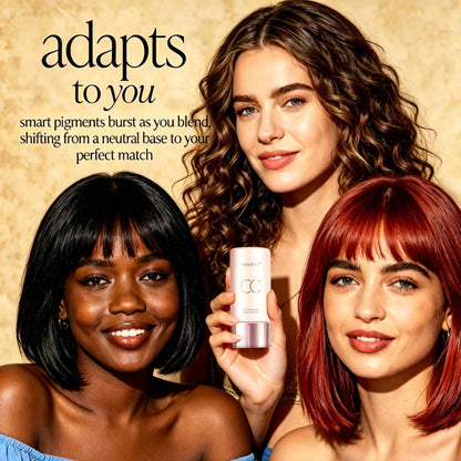 Color Changing Foundation Liquid, Lightweight Concealer CC Color Adjusting Serum, Waterproof Sweatproof Long Lasting Non-smudging Foundation
